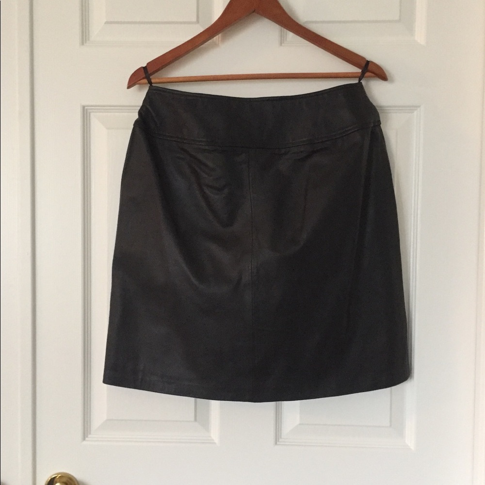 Villager (Liz Claiborne) Black Leather Skirt l NWT